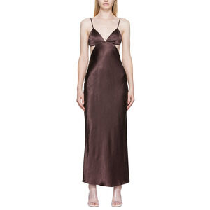 Third Form Exclusive Dark Brown Crush Maxi Dress Size 2